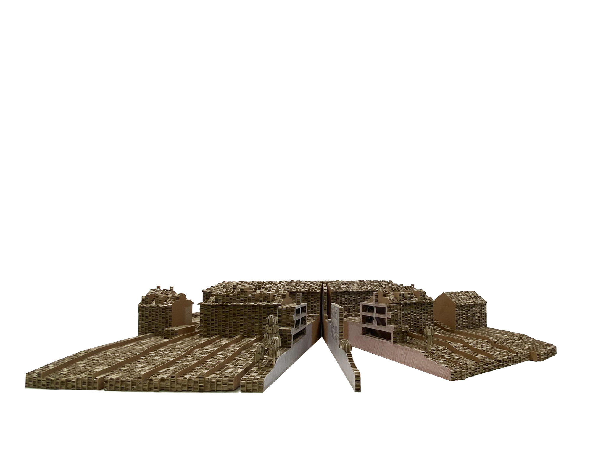 model-corrugated-cardboard-architecture-project-site-model