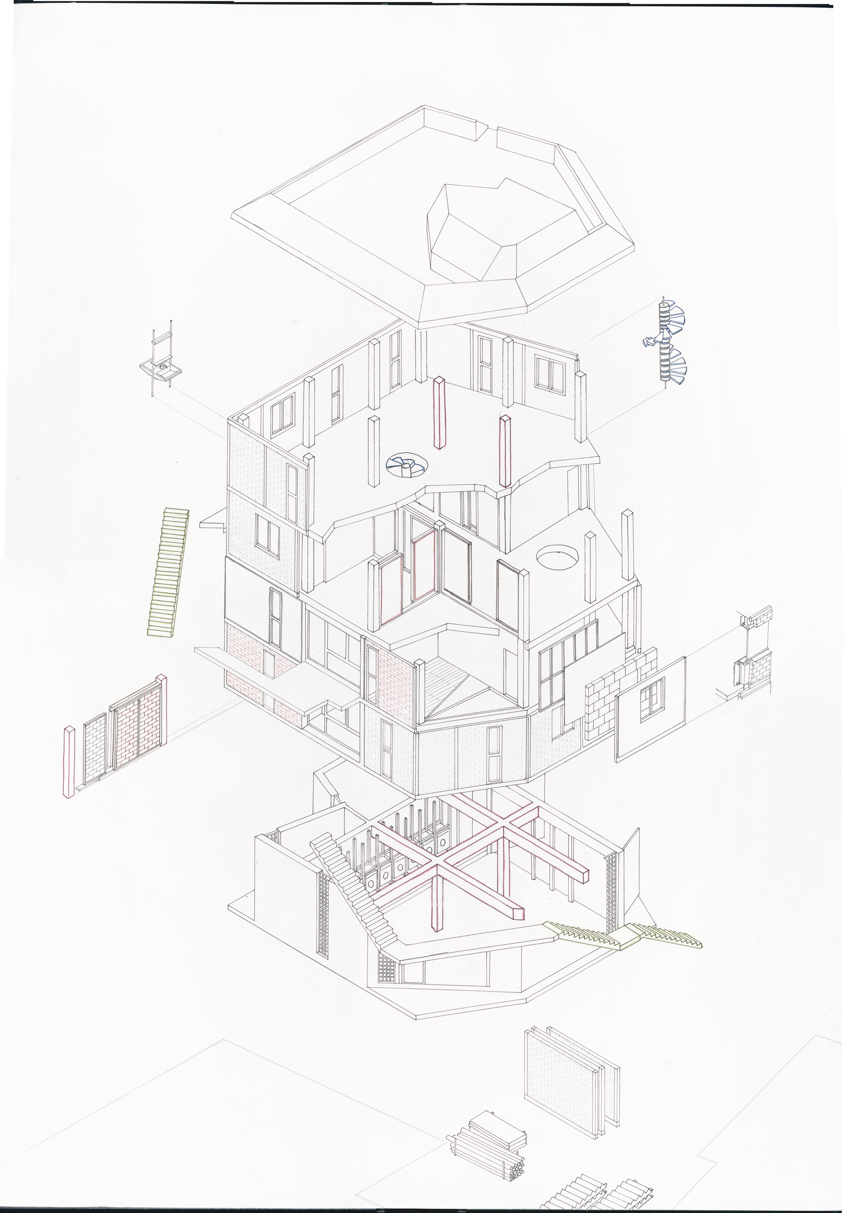 exploded-axonometry-construction-site-building-reuse-project