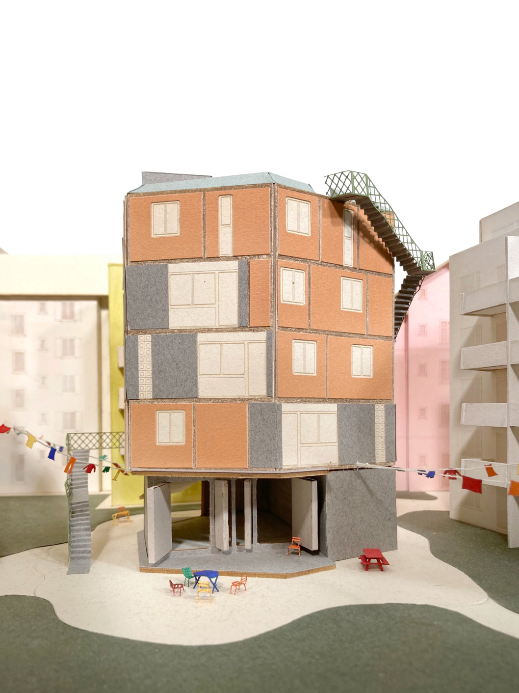 model-cardboard-paper-architecture-project-building